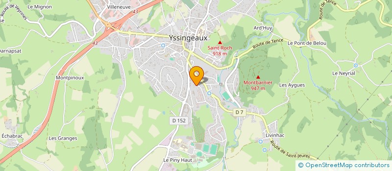 localisation de l'entreprise SSC  YSSINGEAUX