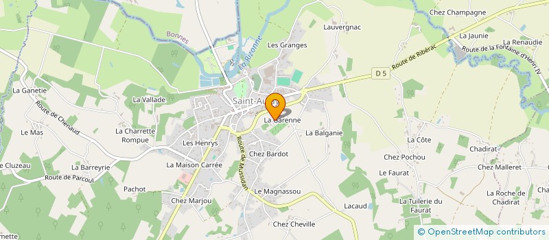 localisation de l'entreprise ST AULAYE CONSTRUCTIONS  SAINT AULAYE-PUYMANGOU