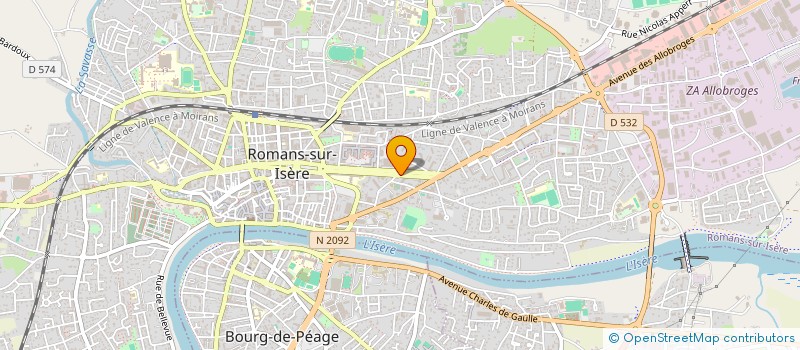 localisation de l'entreprise ST CONCEPT à ROMANS-SUR-ISERE