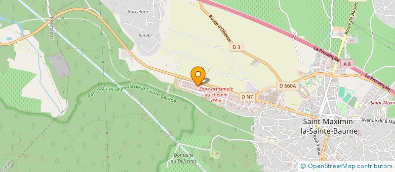 localisation de l'entreprise ST MAX TRAITEUR à SAINT-MAXIMIN-LA-SAINTE-BAUME
