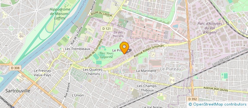 localisation de l'entreprise ST PROD  SARTROUVILLE