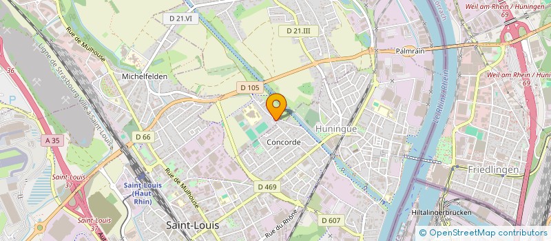 localisation de l'entreprise ST43  HUNINGUE