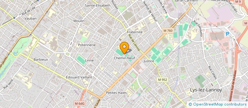 localisation de l'entreprise STADE CLUB OLYMPIQUE ROUBAIX 59  ROUBAIX