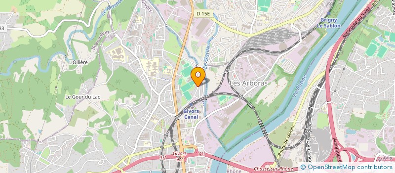 localisation de l'entreprise STADE OLYMPIQUE DE GIVORS TENNIS  GIVORS