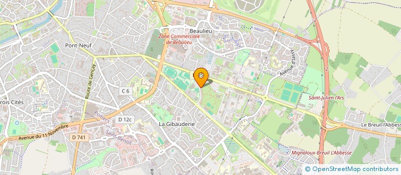 localisation de l'entreprise STADE POITEVIN PELOTE BASQUE FRONTON POITEVIN  POITIERS