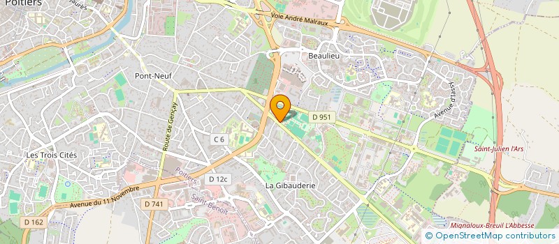localisation de l'entreprise STADE POITEVIN RUGBY à POITIERS