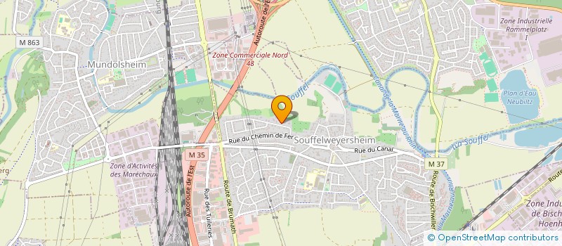 localisation de l'entreprise STANDING MEDIA VISION  SOUFFELWEYERSHEIM