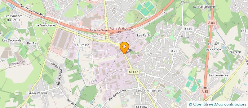 localisation de l'entreprise STATION GRELAUD  REZE