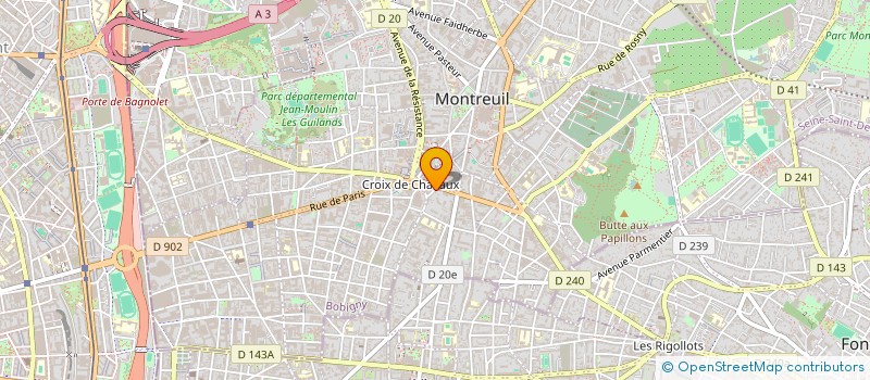 localisation de l'entreprise STATION SERVICE CROIX DE CHAVAUX à MONTREUIL