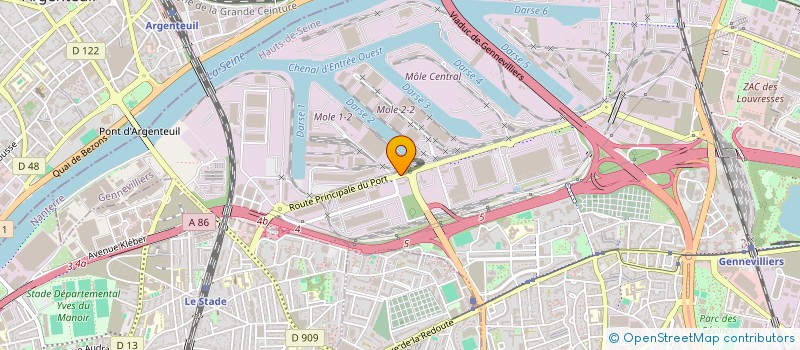 localisation de l'entreprise STATION SERVICE PETROLIERE SARL  GENNEVILLIERS