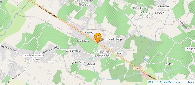 localisation de l'entreprise STATION SERVICE TOTAL RELAIS DES 4 VENTS à CADILLAC-EN-FRONSADAIS