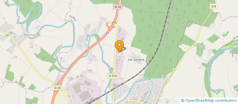 localisation de l'entreprise STB SARL à RUFFEC