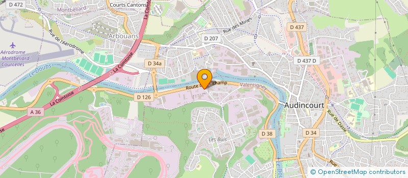 localisation de l'entreprise STE ABATTAGE MONTBELIARD-BELFORT à VOUJEAUCOURT