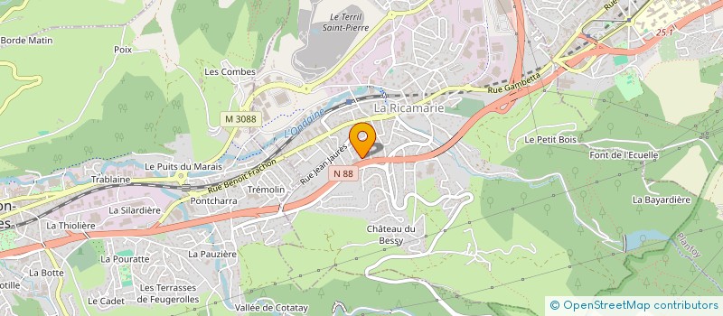 localisation de l'entreprise STE AFFUTAGE RECTIFICAT S.A.R à LA RICAMARIE
