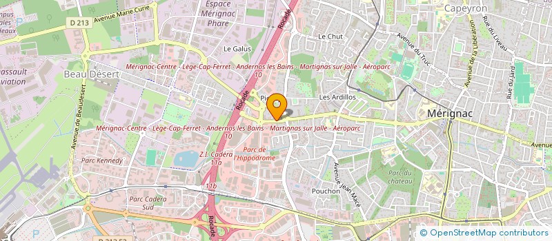 localisation de l'entreprise STE AUX MATERIEL STE CHANTIERS D AQUITAI à MERIGNAC