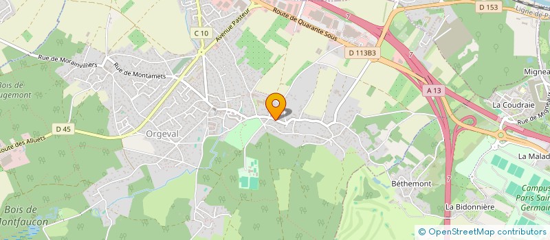 localisation de l'entreprise STE AUXILIAIRE DENTAIRE FRANCE à ORGEVAL