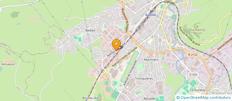 localisation de l'entreprise STE CANTALIENNE MATER CONSTR à AURILLAC