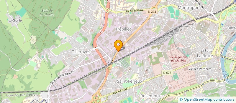 localisation de l'entreprise STE COOP ZINGUERIE PLOMBERIE COUVERT. TP à BESANCON