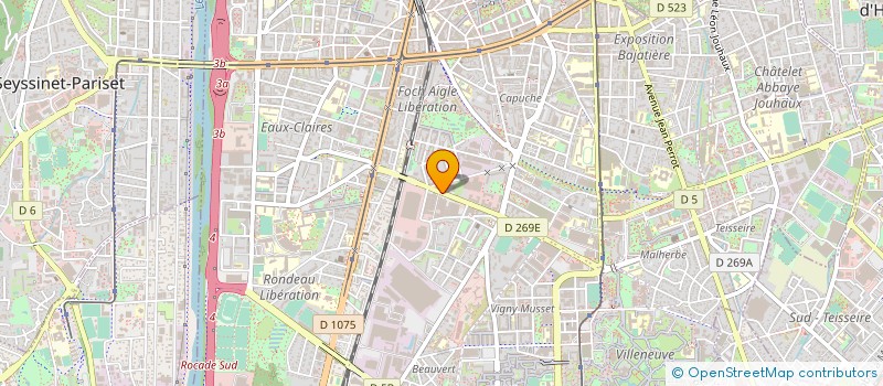 localisation de l'entreprise STE COOPERATIVE D APPROVISIONNEMENT DES MAITRES COIFFEURS DE GRENOBLE ET DE L ISERE.  GRENOBLE