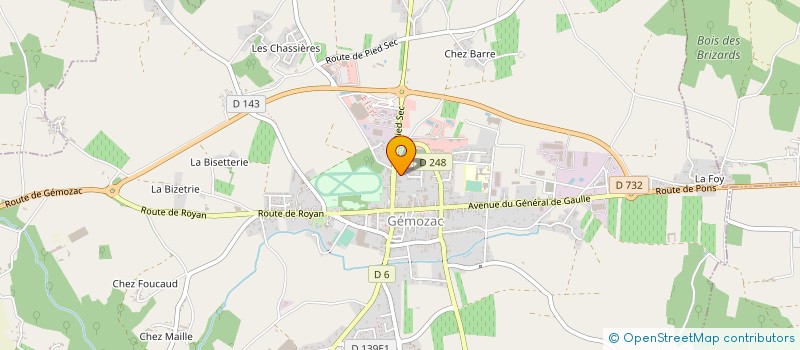 localisation de l'entreprise STE D EXPLOIT DES ETS YON E à GEMOZAC