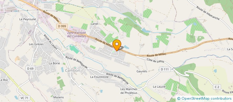 localisation de l'entreprise STE D'EXPLOITATION DES TRANSPORTS ROUCAYROL à CAMBON