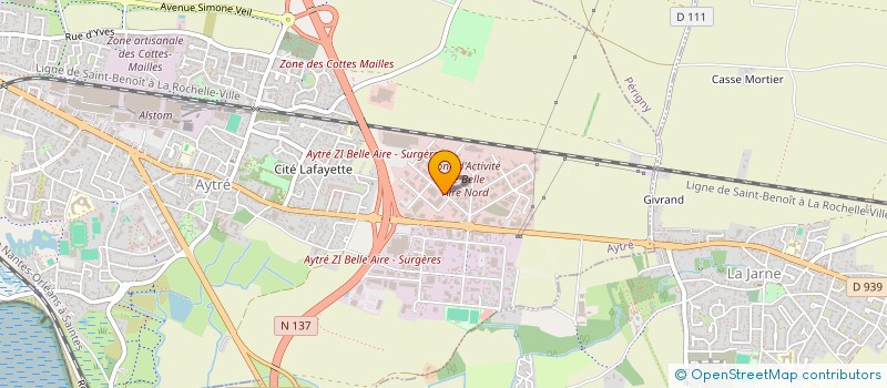 localisation de l'entreprise STE D'OUTILLAGE ET DE FOURNITURES AUTOMOBILES ET INDUSTRIELLES ROCHELAISES à AYTRE