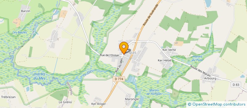 localisation de l'entreprise STE DE CHASSE DE POMPAS  HERBIGNAC