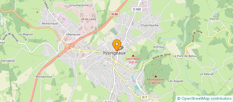 localisation de l'entreprise STE DE FAIT RANCON  YSSINGEAUX