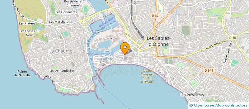 localisation de l'entreprise STE EXPL ETS REVZIN à LES SABLES D'OLONNE