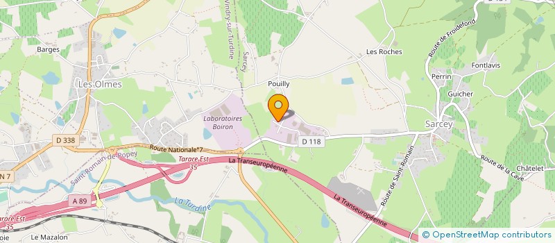 localisation de l'entreprise STE EXPLOIT COOP ABATT TARARE à SAINT-ROMAIN-DE-POPEY