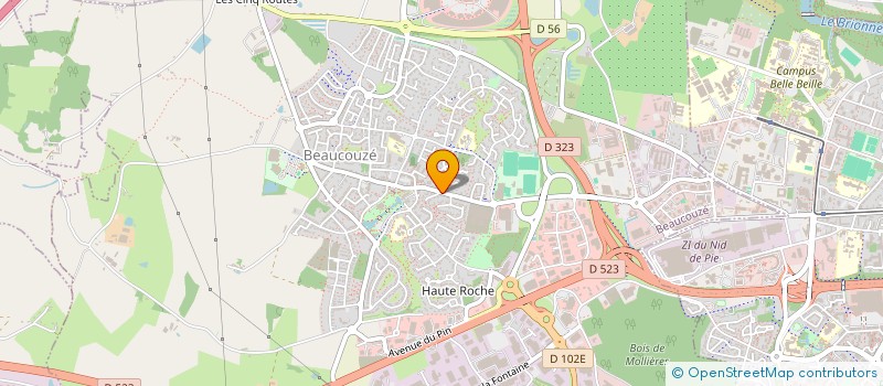 localisation de l'entreprise STE HIPPIQUE L EPERON D ANGERS à BEAUCOUZE
