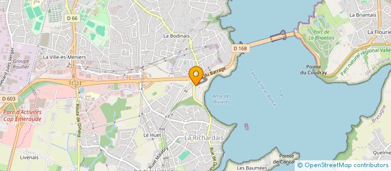 localisation de l'entreprise STE HOTELIERE DE LA MILLIERE  LA RICHARDAIS