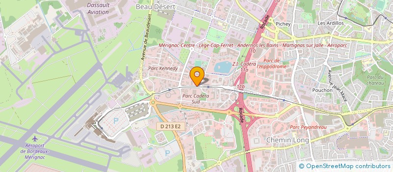 localisation de l'entreprise STE HOTELIERE GESTION BORDEAUX AEROPORT  MERIGNAC