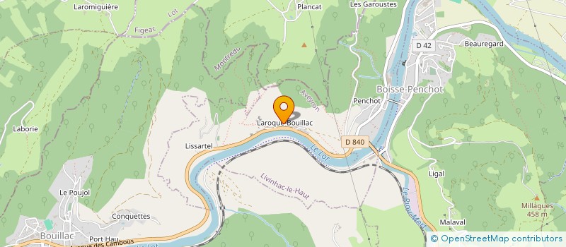 localisation de l'entreprise STE HYDROELECTRIQUE ROQUE BOUILLAC à LIVINHAC-LE-HAUT