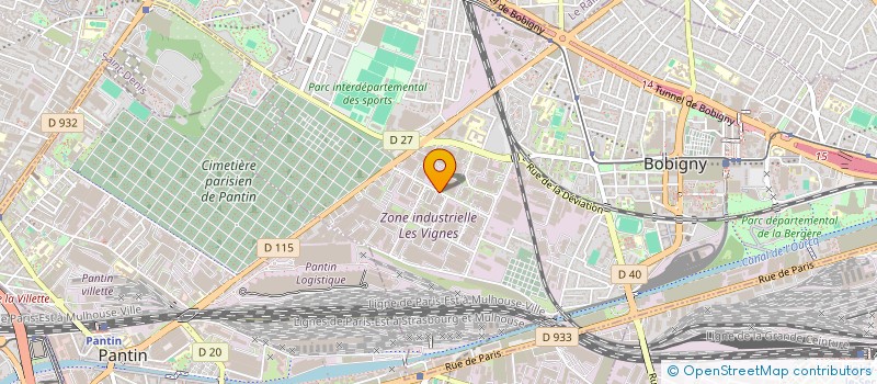 localisation de l'entreprise STE INTERNATIONALE TEINTURES APPRETS à BOBIGNY