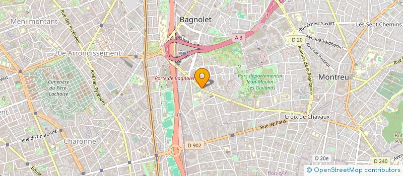 localisation de l'entreprise STE MARAUDE à BAGNOLET