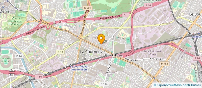 localisation de l'entreprise STE PARISIENNE DE CONSTRUCTIONS ET BATIMENT à LA COURNEUVE