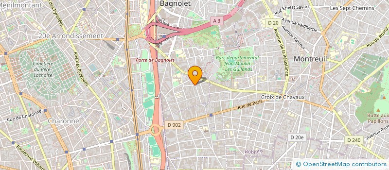 localisation de l'entreprise STE RTA à BAGNOLET