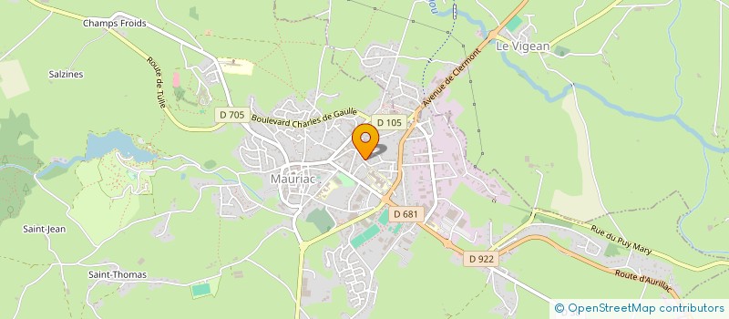 localisation de l'entreprise STE SPORTIVE ET MUSICALE à MAURIAC