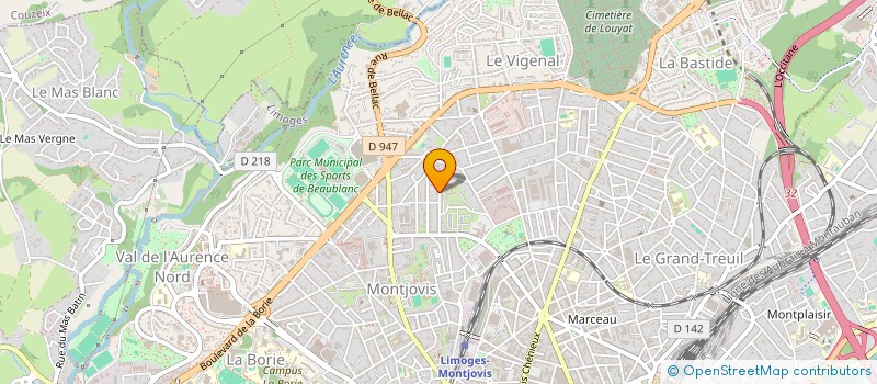 localisation de l'entreprise STE THURET à LIMOGES
