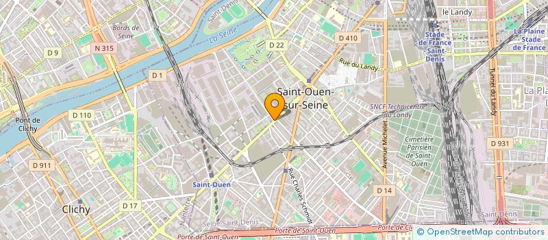 localisation de l'entreprise STEF COSSU ET VANDERPOL à SAINT-OUEN-SUR-SEINE