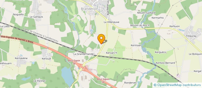 localisation de l'entreprise STEF TRANSPORT LORIENT à BRANDERION