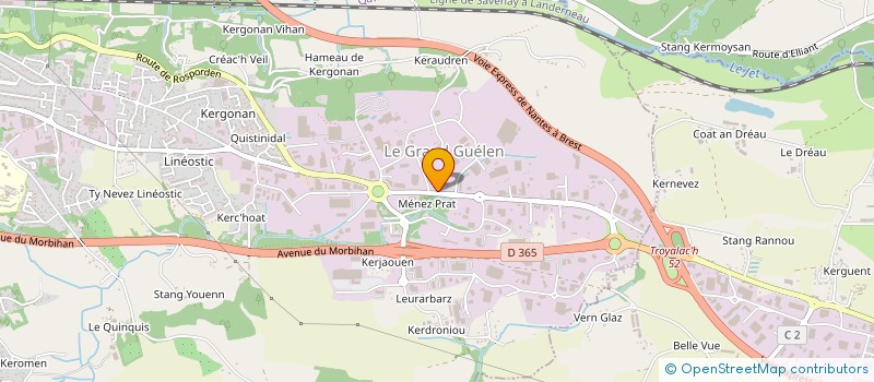 localisation de l'entreprise STEF TRANSPORT QUIMPER à QUIMPER