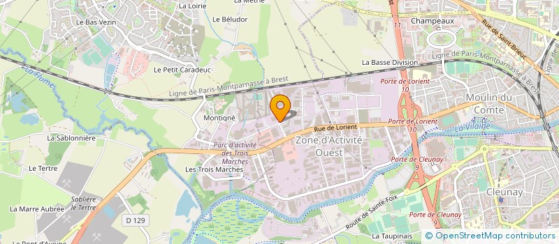 localisation de l'entreprise STEF TRANSPORT RENNES à RENNES