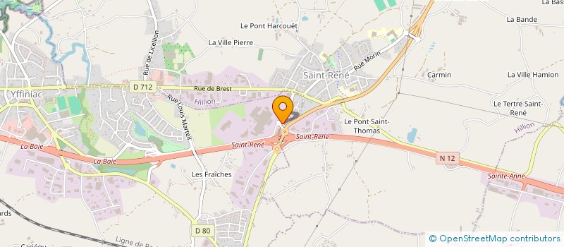 localisation de l'entreprise STEF TRANSPORT SAINT BRIEUC à YFFINIAC