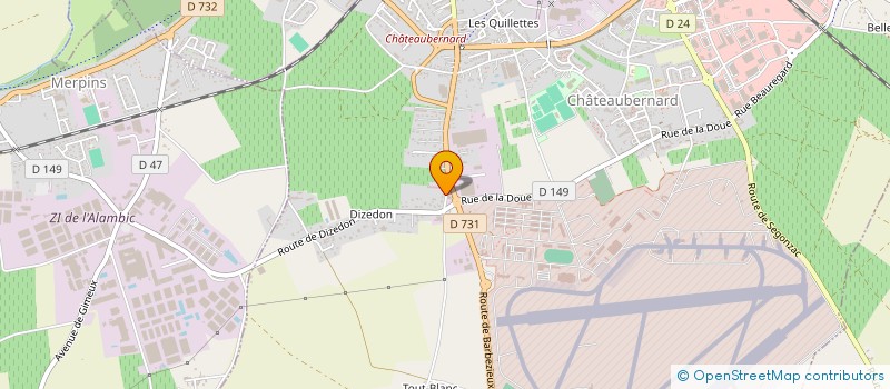localisation de l'entreprise STEFI à CHATEAUBERNARD