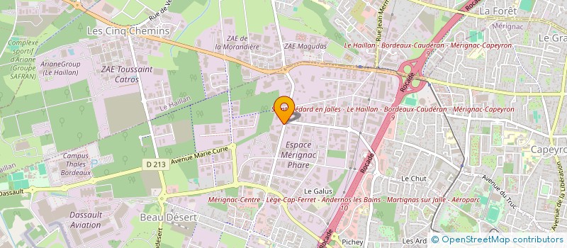 localisation de l'entreprise STEP AQUITAINE MATERIAUX ENROBES à MERIGNAC