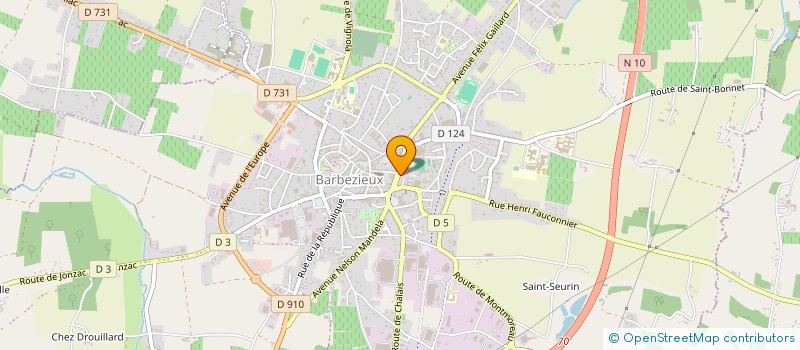 localisation de l'entreprise STEPHANE CLERGEAU, MARC LE PEN, NOTAIRES ASSOCIES à BARBEZIEUX-SAINT-HILAIRE