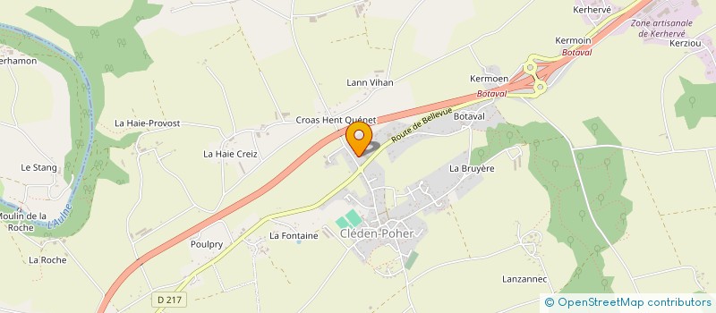 localisation de l'entreprise STERVINOU à CLEDEN-POHER