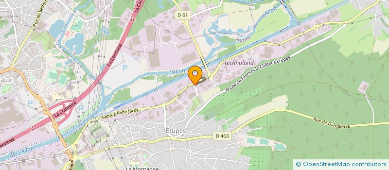 localisation de l'entreprise STH INDUSTRIE  ETUPES